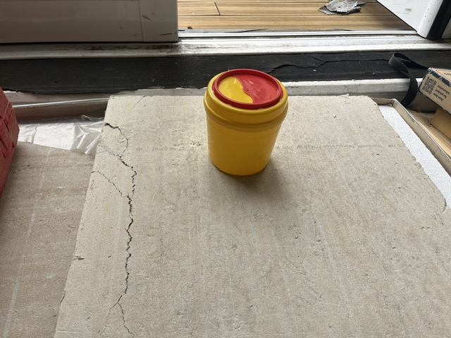Approved yellow sharps container used during Insight’s central Bristol needle clearance job